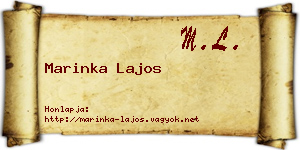 Marinka Lajos névjegykártya